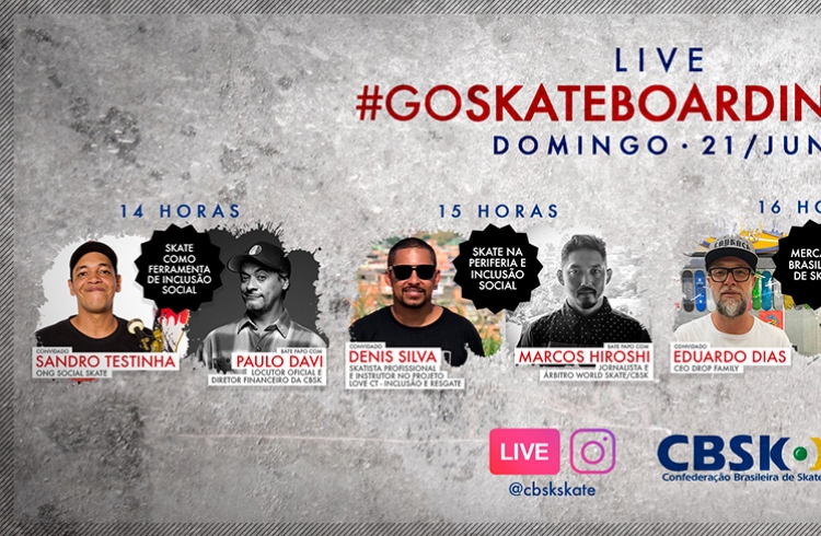 CBSk prepara sesso de lives no domingo (21) para celebrar Go Skateboarding Day