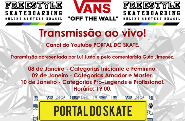 Freestyle Skateboarding Online Contest Brasil acontece neste fim de semana com transmisso do Canal Portal do Skate